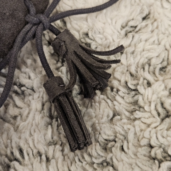 Dr. Scholl's SZ 8 Dakota Gray 2.25" Wedge Closed Almond Toe Tassel Laces Bootie - Picture 6 of 9